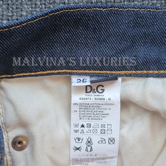 D&G by DOLCE & GABBANA JEANS GIRLY STRAIGHT LEG COTTON sz 26 US 2 - Picture 10 of 11